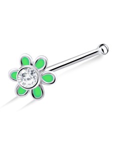 Green Flower Bone Nose Stud NSKD-801E 